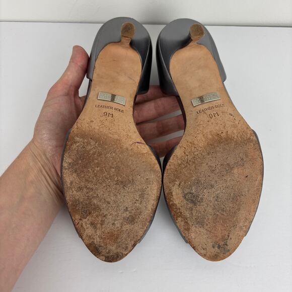 Badgley Mischka Silver Metallic Peep Toe Heels 9M wedding event evening cocktail - Picture 7 of 8